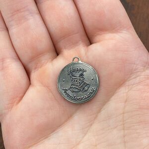 Vintage Beau 925 Sterling Silver "Happy Anniversary" Pendant Bracelet Charm